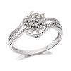 9ct White Gold Diamond Twist Cluster Ring - 1/3ct - D7221
