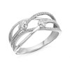9ct White Gold Diamond Four Strand Weave Ring - 15pts - D72229