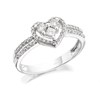 9ct White Gold Diamond Heart Cluster Ring - 1/2ct - D7227