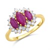 9ct Gold Ruby And Diamond Cluster Ring - 40pts - D7326