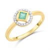 9ct Princess Cut Emerald And Diamond Cluster Ring - D7636