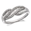 9ct White Gold Diamond Crossover Bow Ring - 1/2ct - D7746