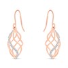 9ct Rose Gold Diamond Hook-Wire Basket Drop Earrings - D78102