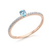 9ct Rose Gold Blue Topaz And Diamond Ring - 8pts - D7825
