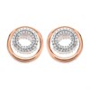 9ct Rose Gold Diamond Circle Stud Earrings - 10pts per pair - D7853
