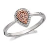 One In A Million 9ct Two Colour Gold Pink Diamond Pear Cluster Ring - 10pts - D78917
