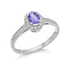 9ct White Gold Tanzanite And Diamond Cluster Ring - D79244