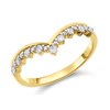 9ct Gold Diamond Wishbone Ring - 20pts - D80114