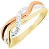 9ct Gold Three Colour Diamond Band Ring - D80169