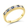 9ct Gold Sapphire And Diamond Half Eternity Ring - D81001