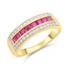 9ct Channel-Set Ruby And Diamond Ring - D8271