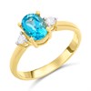 9ct Blue Topaz And Diamond Ring - D83001