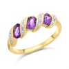 9ct Gold Amethyst And Diamond Ring - D8315