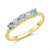 9ct Gold Blue Topaz And Diamond Ring - D8322