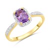9ct Cushion Amethyst And Diamond Cluster Ring - D84108