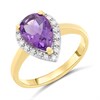 9ct Pear Amethyst And Diamond Cluster Ring - D84110