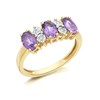 9ct Gold Amethyst And Diamond Ring - D8421