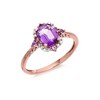 9ct Rose Gold Amethyst And Diamond Ring - D8451