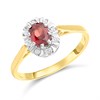 9ct Oval Garnet  And Diamond Cluster Ring - D8495