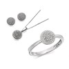 9ct White Gold Diamond Cluster Ring, Earrings And Necklace Gift Set - 1/4ct - D8607