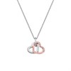 Hot Diamonds DP686 Silver And Rose Gold Plated Heart Necklace - D9107