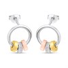 Hot Diamonds Silver And Gold Plated Trio Barrel Earrings - D9177