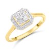 9ct Square Princess-Cut Centred Diamond Cluster Ring, 1/4ct - D92112