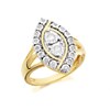 9ct Gold Marquise Diamond Cluster Ring - 15pts - D9212