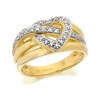 9ct Gold Diamond Heart Band Ring - 15pts - D9225