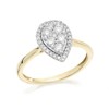 9ct Gold Diamond Pear Halo Cluster Ring - 1/2ct - D9260