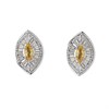 9ct White Gold Yellow Sapphire And Diamond Stud Earrings - 15pts per pair - D94107