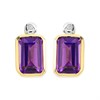 9ct Gold Amethyst And Diamond Stud Earrings - D94115