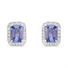 9ct White Gold Tanzanite And Diamond Cluster Stud Earrings - D94118