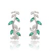 9ct White Gold Emerald And Diamond Hoop Earrings - 12pts per pair - D94119