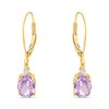 9ct Amethyst And Diamond Drop Earrings - D94122