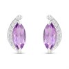 9ct White Gold Marquise Amethyst And Diamond Stud Earrings - D94123