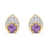 9ct Amethyst And Diamond Stud Earrings - D94125