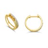 9ct Two Row Citrine, Peridot And Diamond Huggie Earrings - D94127