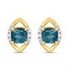 9ct Blue Topaz And Diamond Earrings - D94167