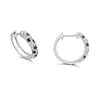 9ct White Gold Sapphire And Diamond Huggie Earrings, 1/4ct/pr - D94168