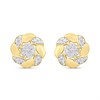 9ct Gold Diamond-Set Knot Stud Earrings - D94175