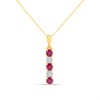 9ct Gold Ruby And Diamond Stick Necklace - D95126