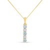 9ct Gold Blue Topaz And Diamond Necklace - D95130