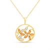9ct Yellow Sapphire And Diamond Round Necklace - D95149
