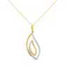 9ct Two Colour Diamond-Set Swirl Necklace - D95156