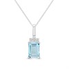 9ct White Gold Rectangular Blue Topaz And Diamond Necklace - D95159