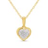 9ct Heart Shaped Diamond Cluster Necklace - D95161
