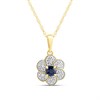 9ct Gold Sapphire And Diamond Flower Necklace - D95201