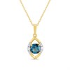 9ct Blue Topaz And Diamond Necklace - D95208