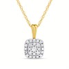 9ct Gold Diamond Cluster Necklace - D95211